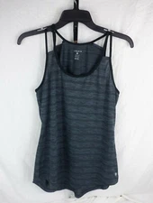 Layers Tank Top Gray Double Strap Sleeveless Gym/Yoga/Running Tank Size M