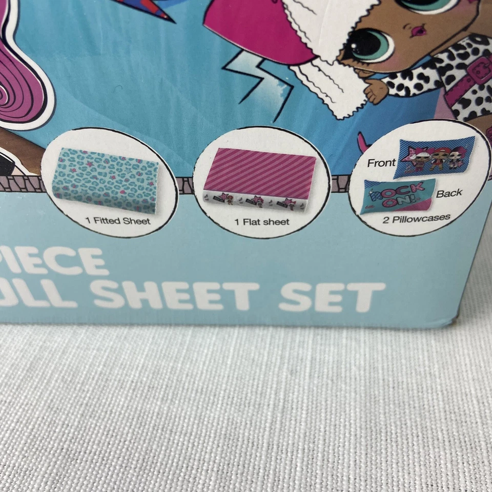 LOL Surprise Born Rockers Rock 4 Piece Full Size Microfiber Sheet Set Case Flat - Image 2 of 4