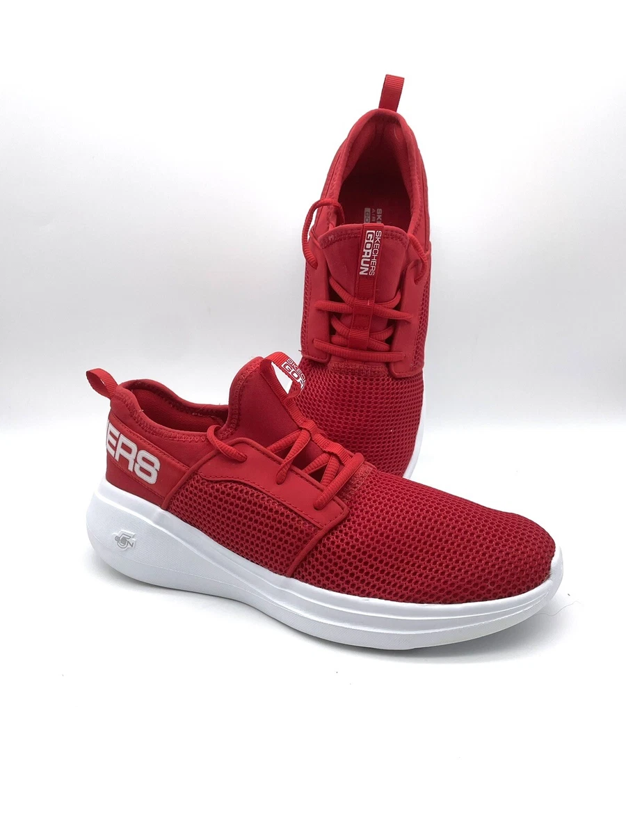 Skechers GOrun Fast Valor Mesh Web Mens Red Running Shoes Size