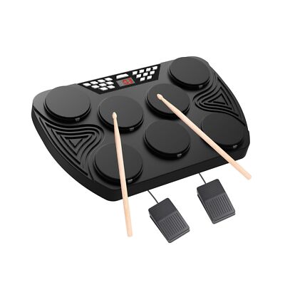 KONIX Electronic Drum Set, Tabletop Electric Drum Kit, 7 Pad Portable Digital...