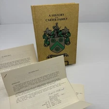 A History of the Carter Family 1972 HC American Genealogical Research  w/Papers