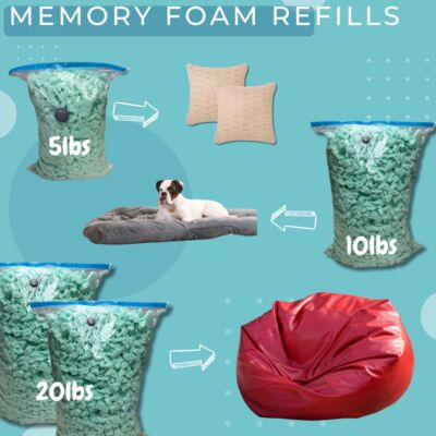 Bean Bag Filler 5LB Shredded Memory Foam Premium Bean Bag Refill