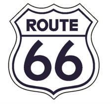 5" us route 66 black and white bumper sticker decal usa made