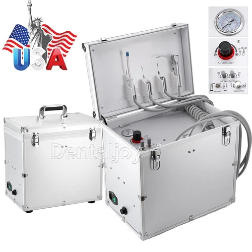 Portable Dental Mobile Delivery Unit with Air Compressor Suction System 4Hole