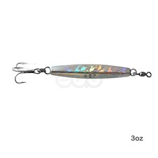 Fishing 3oz Silver Mylar laser Diamond Jig Treble Hook Jigging Fish Lures New