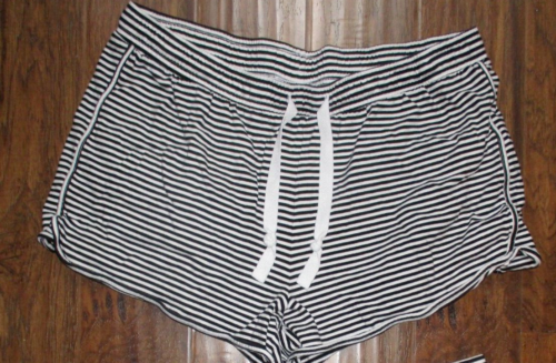 Style & Co Small Casual Shorts Striped Stretch Elastic Waist Loungewear