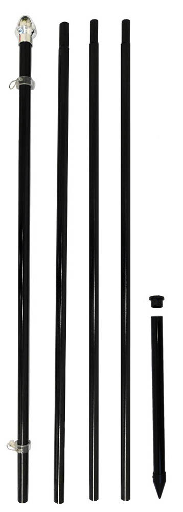 13ft Flag Pole In Ground Pole Pole & Stake Kit Outdoor Flag Pole Black 13' Pole