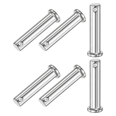 6-Pack Single Hole Clevis Pins M10 x 55mm 304 Stainless Steel Flat Head Clevi...