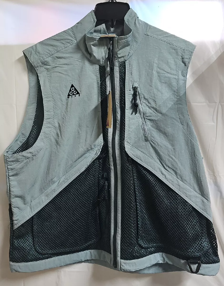 Nike ACG Gilet Vest Aviator Grey Deep Jungle Hike SZ M Mesh Pockets (BQ3619 041