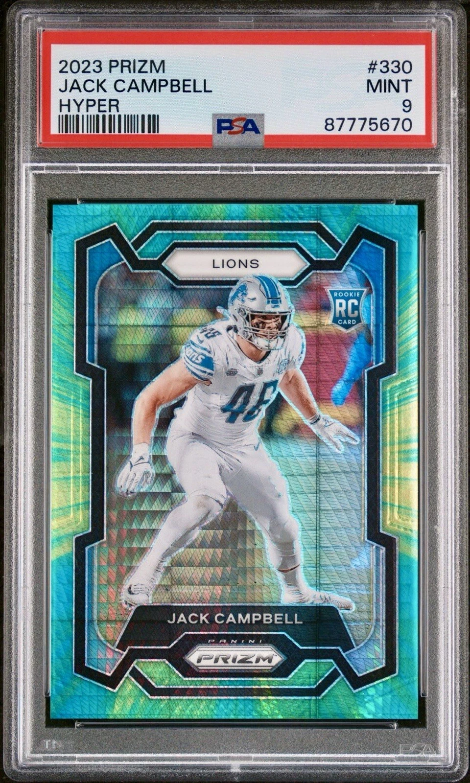 2023 Panini Prizm - Rookies Hyper Prizm #330 Jack Campbell /175 (RC, SN)
