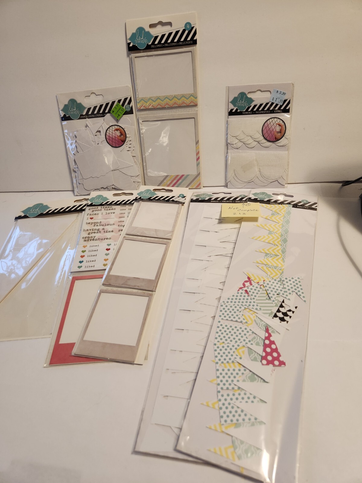 Lot of Heidi Swapp Embellishments Banners Trimmings 5 New 3 Pre-owned