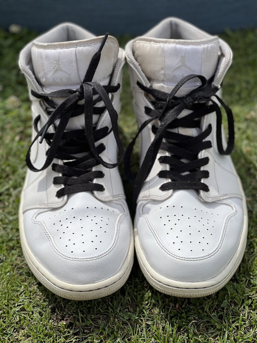 Size 13 - Air Jordan 1 2018 Mid Triple White for sale online | eBay