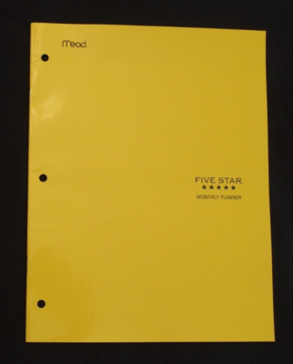 #ad Five Star Monthly Planner 3 Hole Punch track assignments NEW school college $5.00