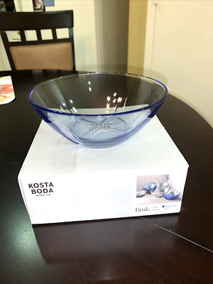 New Kosta Boda Bruk Small Water Blue Bowl, 60 Cl, Sweden. Well