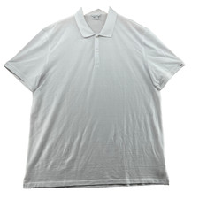 Calvin Klein Men's Size XL Solid White Cotton Short Sleeve Polo Shirt