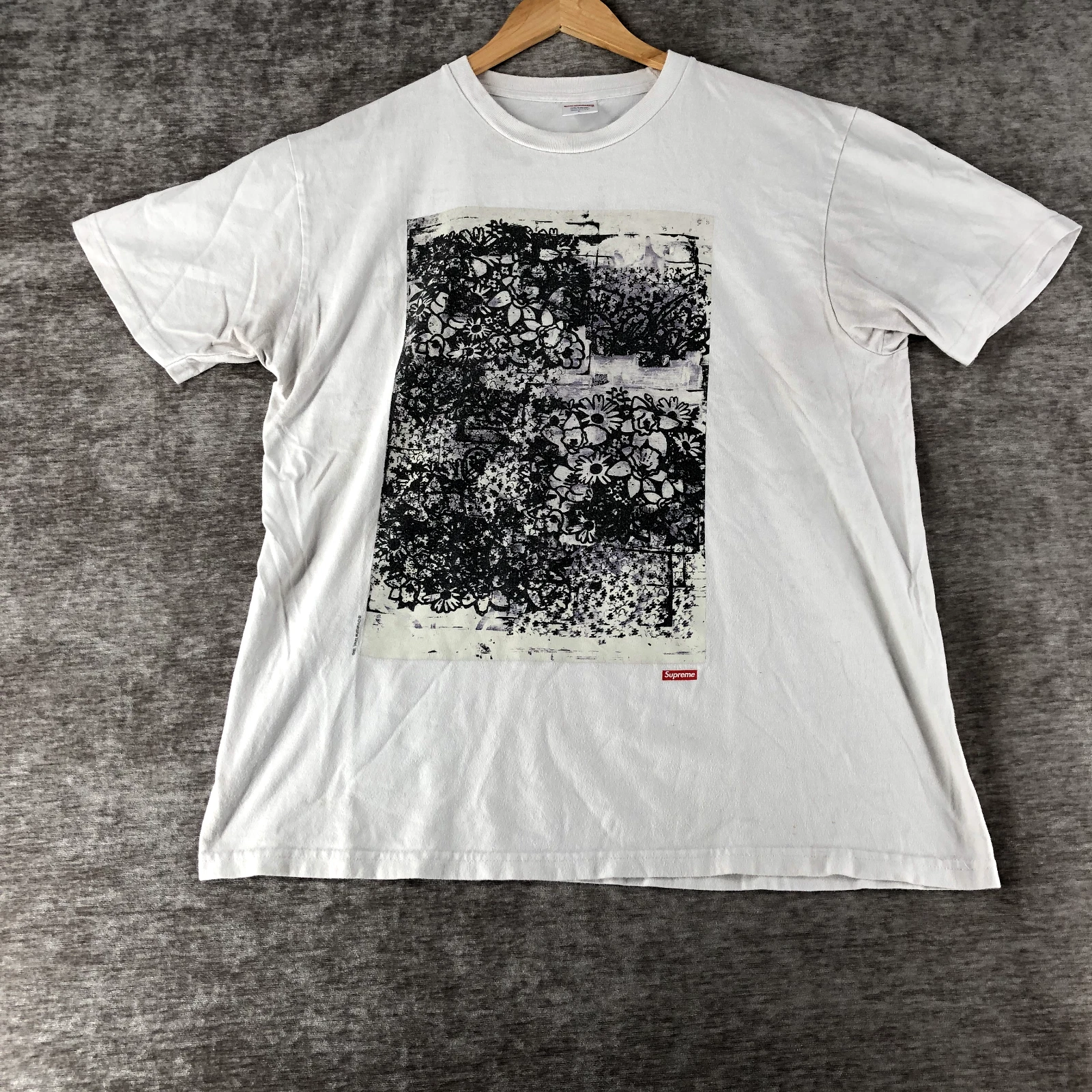T shirt graphique homme blanc Supreme Christopher Wool 1995 taille L