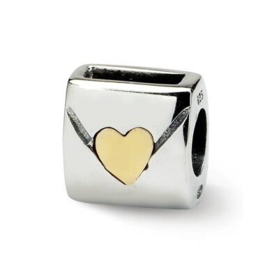 Love Note Bead .925 Sterling Silber & 14K Gold Akzent Reflexion Perlen