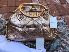 $1650 Marc Jacobs Patchwork Genuine Leather Stam Satchel Hand Bag