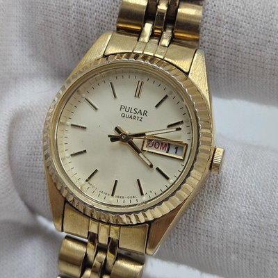 #ad Pulsar V828 0050 Two Tone Quartz Analog Women#x27;s President Watch New Battery $24.95