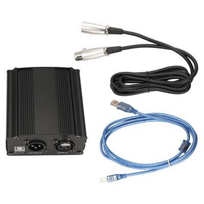 1-Kanal 48V Phantomversorgung mit XLR 3 Pin Mikrofonkabel für Kondensator5049