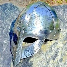 Medieval Norman Viking Helmet 16G Steel Spectacles Design Wearable LARP Armor