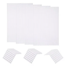 Miniature Roof Tiles PVC for Model Building,White Pack of 4,1:25
