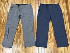 Lot Of 2 Prana Stretch Zion II Straight Pants Hiking Belt Roll Up Men  s 38x30