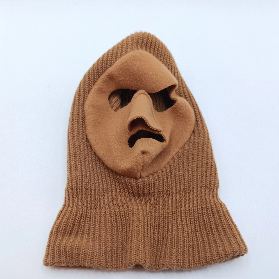 Vintage Full Face Ski Mask Hunting Knitted Brown Large USA - Image 2 of 4