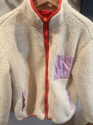 LEGO x Target Women's Sherpa Fleece Jacket M Cream Ivory Pocket Cozy Zip Up