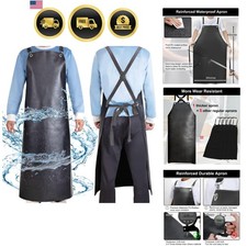 Waterproof Rubber Apron, 43" Anti-Tear Heavy Duty Vinyl Adjustable Thicker Cr...