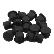 16Pcs Black Rubber Stopper 12.5mm Plug Holes for 12-12.3mm/0.47-0.48" Hole