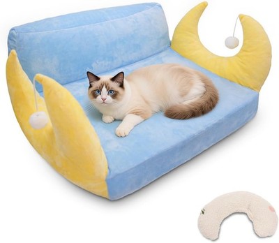 Cat Couch with Pillow, Cat Beds, Small Dog Beds, Soft Washable Pet Beds Cat Sofa