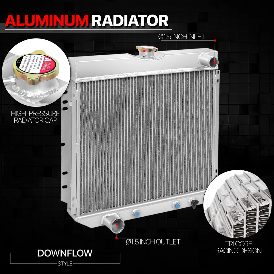 Aluminum 3 Row Core Performance Radiator for 63-77 Falcon/Mustang/Maverick/Comet - Image 2 of 4