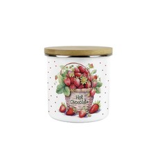 Strawberry Basket Hot Chocolate Storage Canister - 600ml Enamel Kitchen Jar Gift