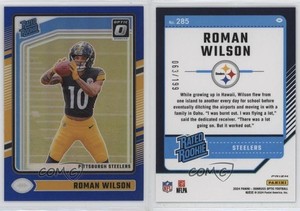 2024 Panini Donruss Optic Rated Blue Prizm /199 Roman Wilson #285 Rookie RC