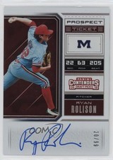 2018 Contenders Draft Picks RPS Prospect Ticket 20/99 Ryan Rolison #8 Auto 9x8