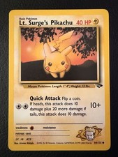 Wizards of the Coast Pokémon TCG Gym Challenge Lt. Surge's Pikachu 84/132 Commo… on eBay