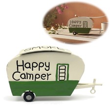 XL Sturmaschenbecher Metall Caravan 21x11x8cm Retro Windaschenbecher Ascher