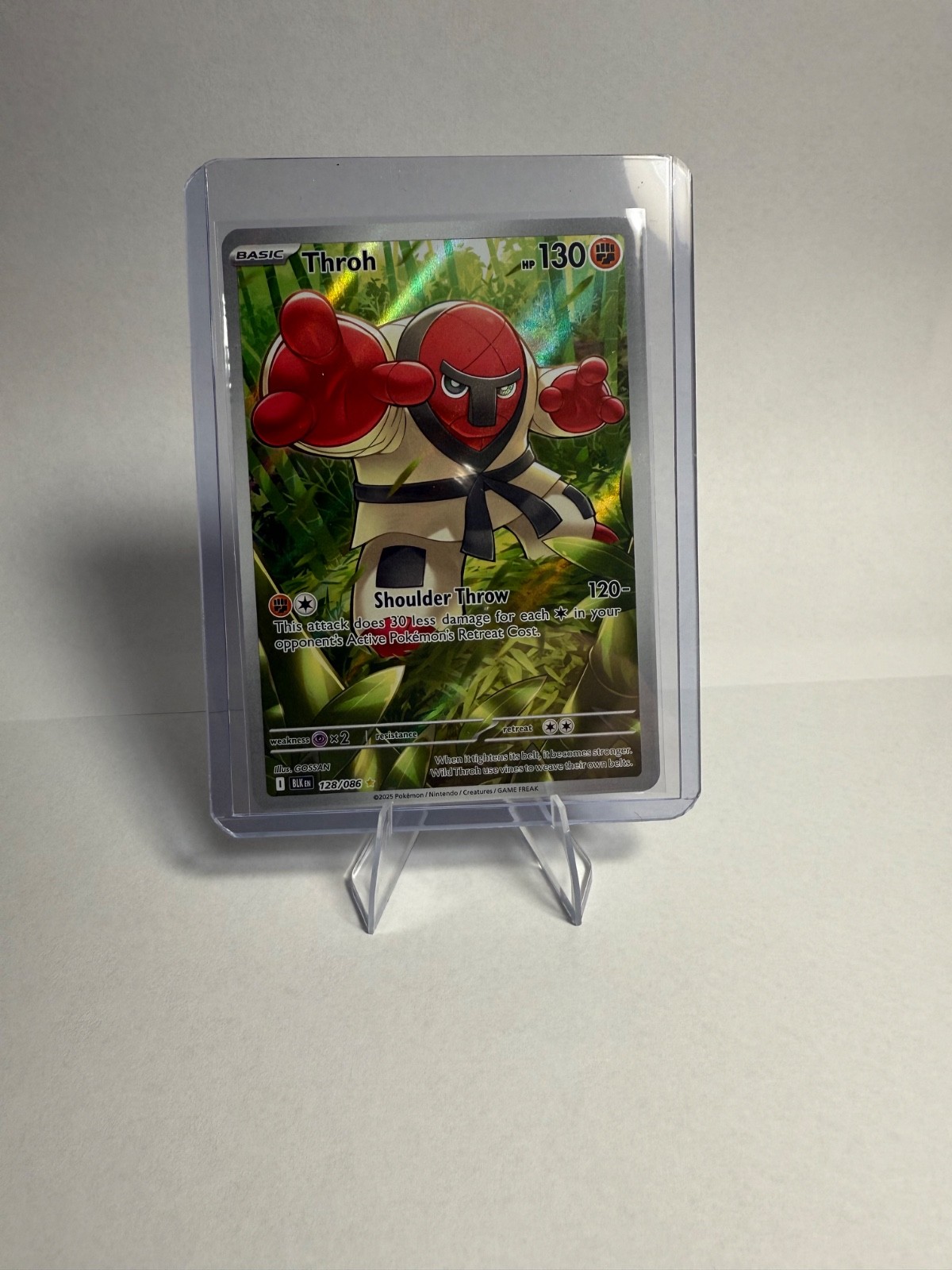 Throh Illustration Rare 128/086 Sv Black Bolt Holo Pokemon Card