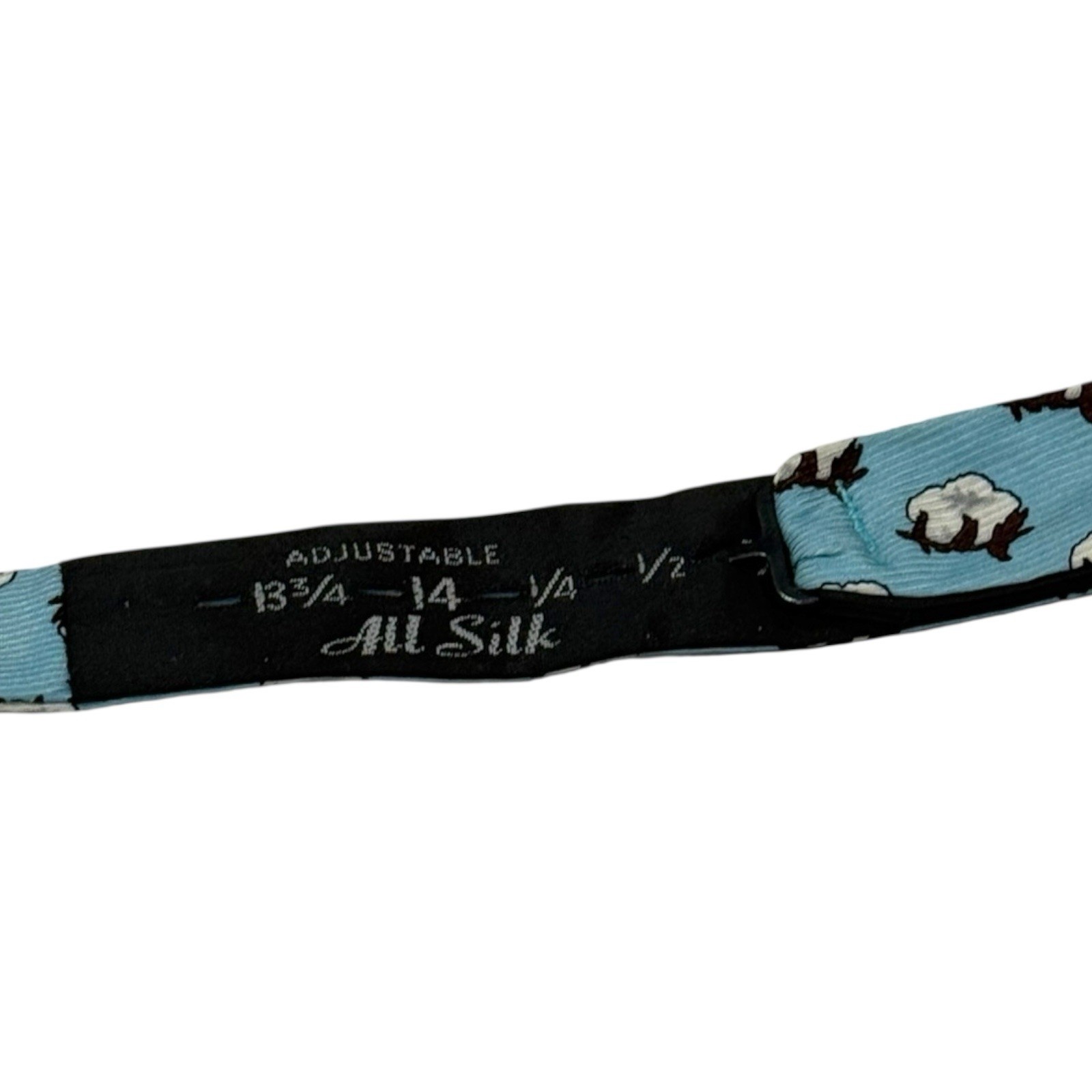 Blue silk Pattern Bow Tie - image 4