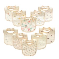 Baby Muslin Bibs, Cotton Drooling Feeding Towels, Adjustable Snap Closure, Va...