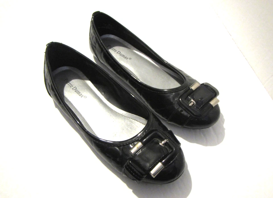 Pierre Dumas Negro Charol Hebilla Detalle Ballet Pisos Eden-1 Talla 9 con caja Foto 4 de 4