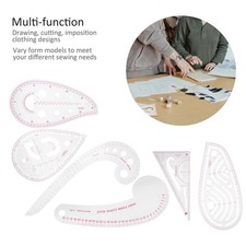 6pcs Sewing Curve Ruler Plastic French Metric Ruler Grading Clothing Design
