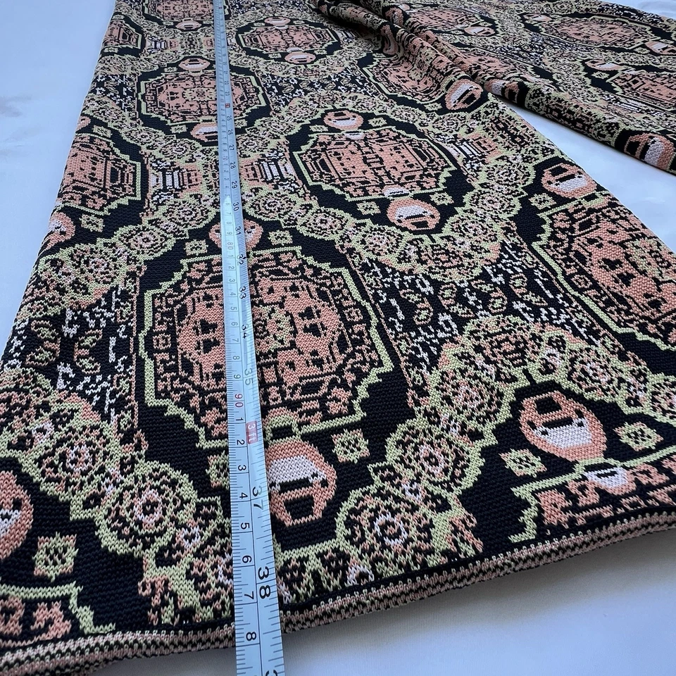 Pantalones Free People Sun In The West Pierna Ancha Naranja Negro Talla L Boho Alto Tejido Foto 4 de 4