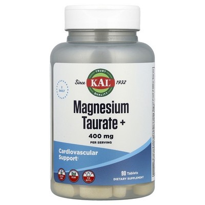 KAL Magnesium Taurate  400 mg 90 Tablets Vegan, Vegetarian