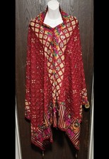 Bridal mirror Embroidered silk bollywood Phulkari Dupatta wedding scarf wrap