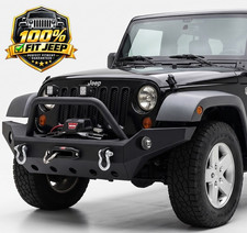 Full-width Steel Front Bumper Wwinch Plate D-rings For 07-18 Jeep Wrangler Jk Full-width Steel Front Bumper Wwinch Plate D-rings For 07-18 Jeep Wrangler Jk
