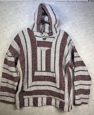 Baja Joe Pullover Hoodie Pancho Size Medium Unisex Made In Mexico Beach Hippie