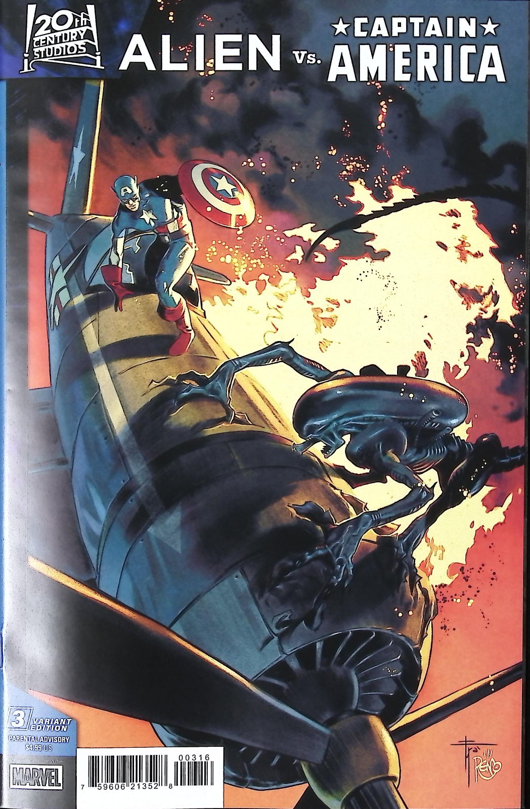 Alien vs. Captain America #3 1:25 Francesco Mobili