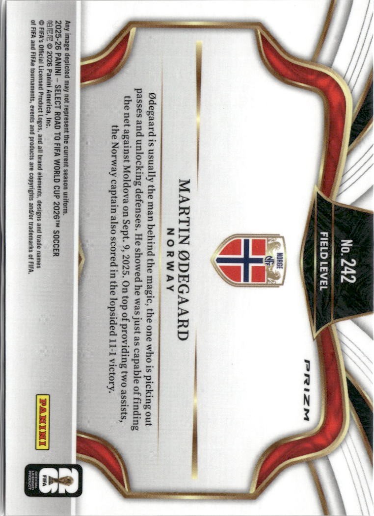 2025-26 Panini Select Road to FIFA World Cup #242 Martin Odegaard Red Ice